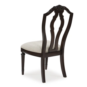 Ashley Furniture Lavinton Traditional Upholstered Dining Side Chair | Cherry Brown, Tan/Brown (Set of 2)