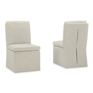 Ashley Furniture Krystanza Upholstered Dining Side Chair | Oatmeal Fabric, Oatmeal (Set of 2)