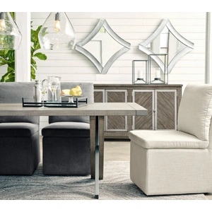 Ashley Furniture Krystanza Dining Set - Weathered Gray Trestle Base | Ashley, Weathered Gray