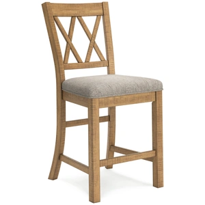 Ashley Furniture Havonplane Wood Barstool - Upholstered Bar Height | Sohomod, Brown (Set of 2)