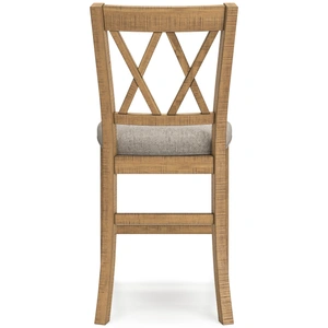 Ashley Furniture Havonplane Wood Barstool - Upholstered Bar Height | Sohomod, Brown (Set of 2)