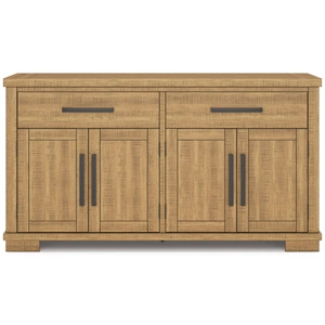 Ashley Furniture Havonplane Rustic Wood Dining Server - 4-Door Buffet Cabinet, Brown