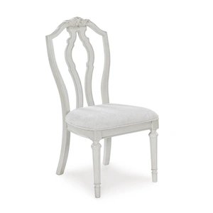 Ashley Furniture Montelaine Traditional Upholstered Dining Side Chair | Antique White, Antique White (Set of 2)
