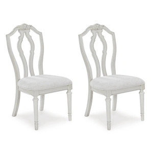 Ashley Furniture Montelaine Traditional Upholstered Dining Side Chair | Antique White, Antique White (Set of 2)