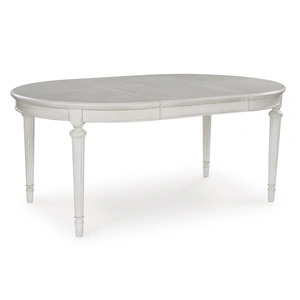 Ashley Furniture Montelaine Round Extendable Dining Table in Antique White, Antique White