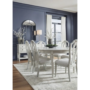 Ashley Furniture Montelaine Round Extendable Dining Set - Antique White | Ashley, Antique White