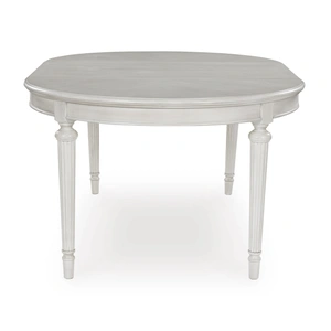 Ashley Furniture Montelaine Round Extendable Dining Table in Antique White, Antique White