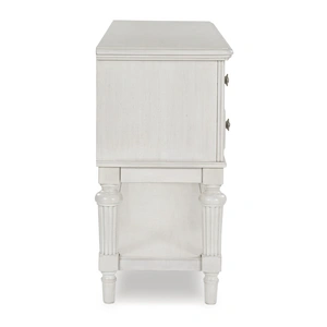 Ashley Furniture Montelaine Wood Dining Room Server - 4 Drawers, Antique White, Antique White