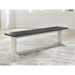 Ashley Furniture Darborn Large Dining Room Bench | Gray-Brown Wood Finish, Gray/Brown
