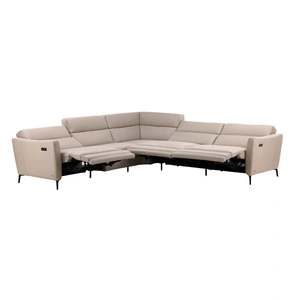Natuzzi Editions Greg Fabric/Leather L-Shaped Customizable Reclining Sectional Sofa