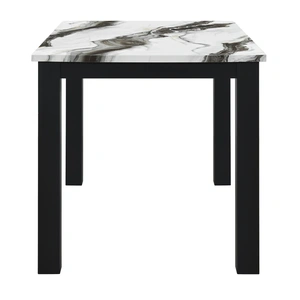 Global Furniture USA D8032 5-Piece Panda Faux Marble Dining Room Set with D9026 Chairs in Black/White