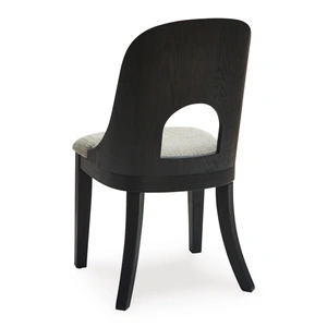 Ashley Furniture Rowanbeck Modern Dining Side Chair | Gray Fabric & Black Wood, Gray/Black (Set of 2)