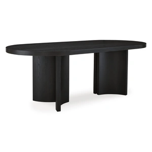 Ashley Furniture Rowanbeck Oval Wood Dining Table in Black | Ashley Furniture, Black