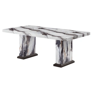 Global Furniture USA D8212 Faux Marble Rectangular Dining Table in Light Brown