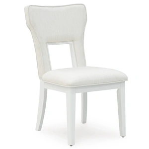 Ashley Furniture Chalanna Upholstered Dining Side Chair | White Cottage-Style, White (Set of 2)