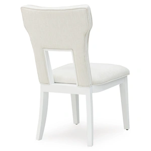 Ashley Furniture Chalanna Upholstered Dining Side Chair | White Cottage-Style, White (Set of 2)