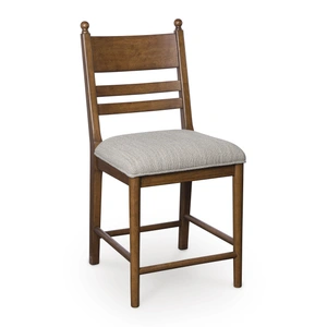 Ashley Furniture Greddinton Black Wood & Gray Upholstered Counter Stool, Brown (Set of 2)