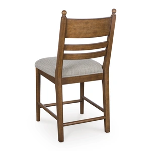 Ashley Furniture Greddinton Black Wood & Gray Upholstered Counter Stool, Brown (Set of 2)