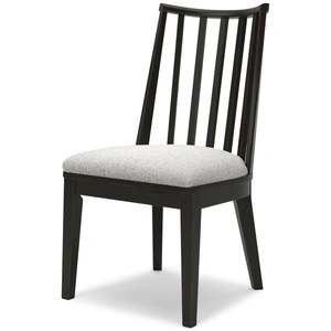 Ashley Furniture Galliden Upholstered Dining Side Chair | Black Wood Finish, Black (Set of 2)