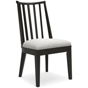 Ashley Furniture Galliden Upholstered Dining Side Chair | Black Wood Finish, Black (Set of 2)