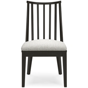 Ashley Furniture Galliden Upholstered Dining Side Chair | Black Wood Finish, Black (Set of 2)
