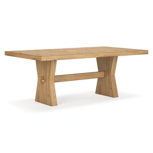 Ashley Furniture Galliden Light Brown Rectangular Wood Dining Table | 78-inch, Light Brown