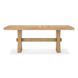 Ashley Furniture Galliden Light Brown Rectangular Wood Dining Table | 78-inch, Light Brown