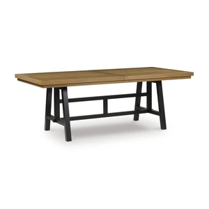 Ashley Furniture Galliden Extendable Wood Dining Table | Two-Tone Brown & Black, Brown/Black