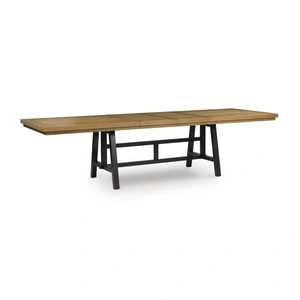 Ashley Furniture Galliden Extendable Wood Dining Table | Two-Tone Brown & Black, Brown/Black