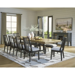Ashley Furniture Galliden Extendable Dining Set - Rustic Oak & Black | Ashley, Brown/Black