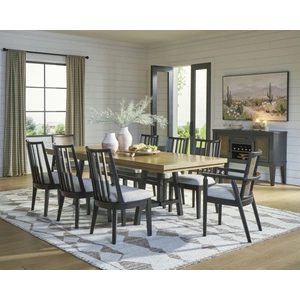 Ashley Furniture Galliden Extendable Dining Set - Rustic Oak & Black | Ashley, Brown/Black