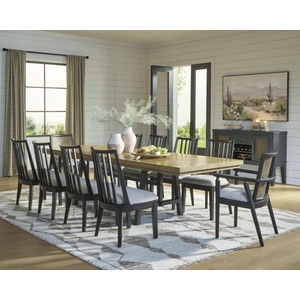 Ashley Furniture Galliden Extendable Dining Set - Rustic Oak & Black | Ashley, Brown/Black