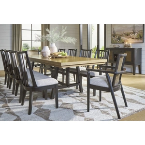 Ashley Furniture Galliden Extendable Dining Set - Rustic Oak & Black | Ashley, Brown/Black