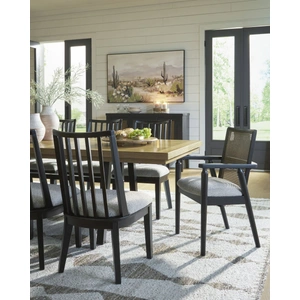 Ashley Furniture Galliden Extendable Dining Set - Rustic Oak & Black | Ashley, Brown/Black