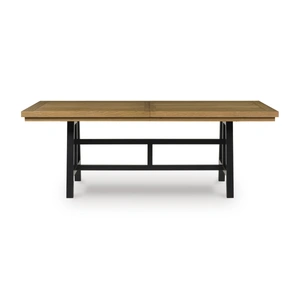 Ashley Furniture Galliden Extendable Wood Dining Table | Two-Tone Brown & Black, Brown/Black