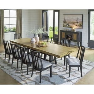 Ashley Furniture Galliden Extendable Dining Set - Rustic Oak & Black | Ashley, Brown/Black