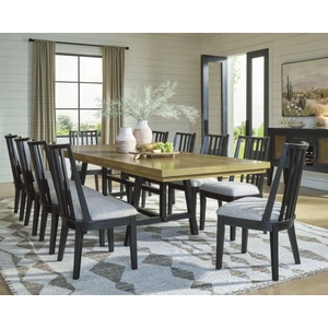 Ashley Furniture Galliden Extendable Dining Set - Rustic Oak & Black | Ashley, Brown/Black