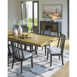 Ashley Furniture Galliden Extendable Dining Set - Rustic Oak & Black | Ashley, Brown/Black