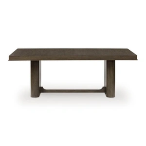 Ashley Furniture Radkin Rectangular Wood Dining Table - Burnished Brown Reeded Base, Burnished Brown
