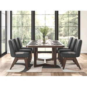 Ashley Furniture Dilenno Rectangular Extendable Dining Room Set | Dark Brown, Dark Brown