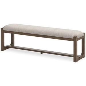 Ashley Furniture Cabalynn Large Upholstered Dining Bench | Oatmeal & Brown, Oatmeal/Light Brown