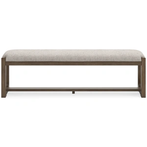 Ashley Furniture Cabalynn Large Upholstered Dining Bench | Oatmeal & Brown, Oatmeal/Light Brown