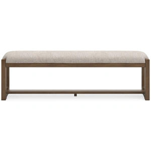 Ashley Furniture Cabalynn Large Upholstered Dining Bench | Oatmeal & Brown, Oatmeal/Light Brown