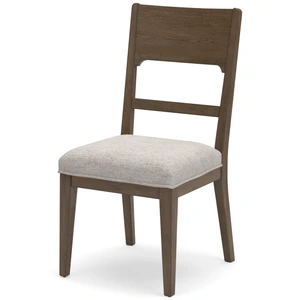 Ashley Furniture Cabalynn Upholstered Dining Side Chair | Oatmeal Fabric & Wood, Oatmeal/Light Brown (Set of 2)