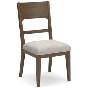 Ashley Furniture Cabalynn Upholstered Dining Side Chair | Oatmeal Fabric & Wood, Oatmeal/Light Brown (Set of 2)