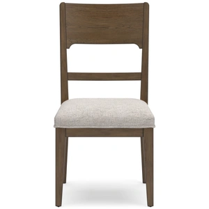 Ashley Furniture Cabalynn Upholstered Dining Side Chair | Oatmeal Fabric & Wood, Oatmeal/Light Brown (Set of 2)