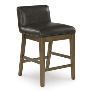 Ashley Furniture Cabalynn Whitewash Wood & Faux Leather Counter Stool, Two-tone Brown (Set of 2)