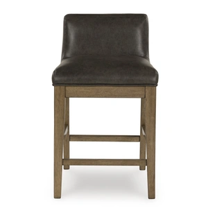 Ashley Furniture Cabalynn Whitewash Wood & Faux Leather Counter Stool, Two-tone Brown (Set of 2)