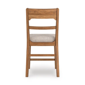 Ashley Furniture Cabalynn Whitewash Wood & Gray Upholstered Counter Stool, Oatmeal/Light Brown (Set of 2)