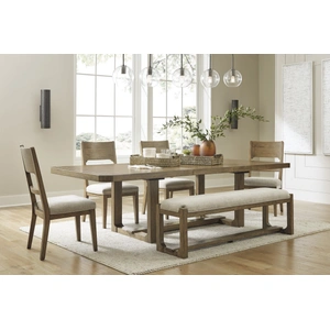 Ashley Furniture Cabalynn Rectangular Extendable Dining Room Set | Light Brown, Light Brown